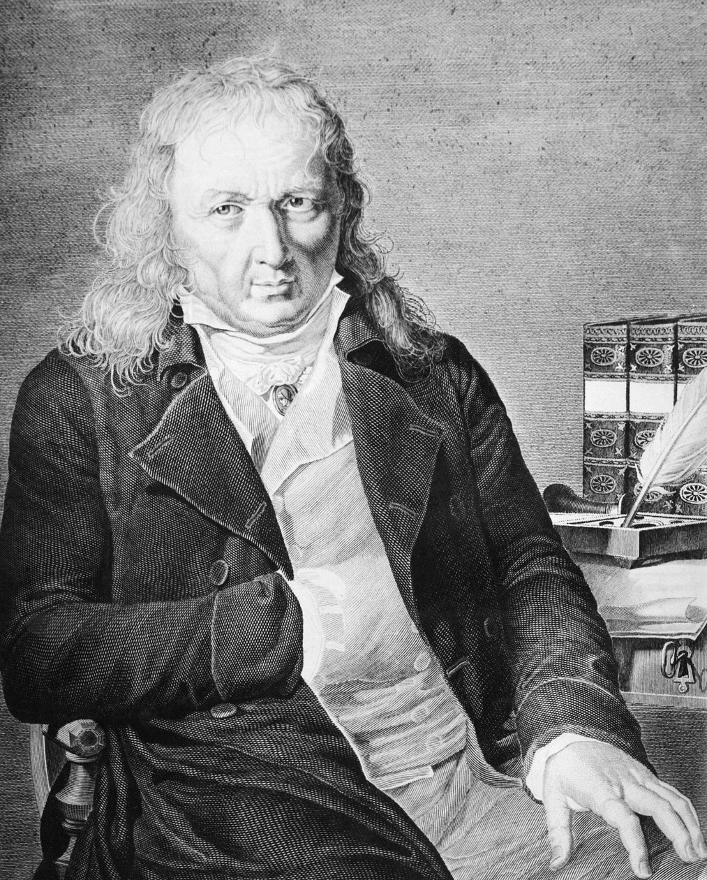 Portræt af Jacques Bernardin Henri de Saint-Pierre (1737-1814), fransk forfatter og botaniker, gravering af Unbekannt Unbekannt
