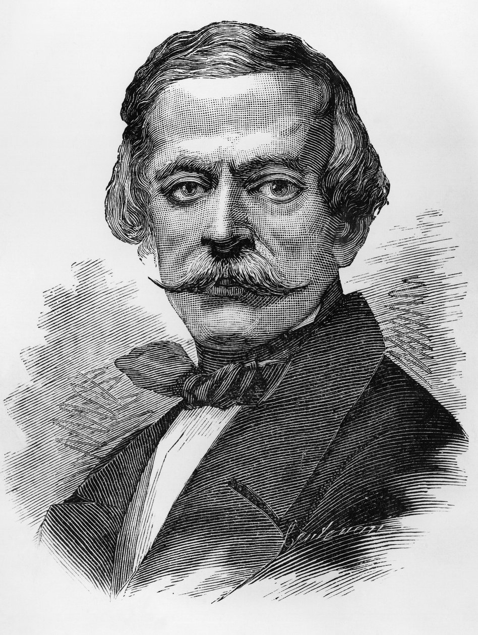 Portræt af Massimo Taparelli, markis af Azeglio (1798-1866), italiensk patriot, politiker, forfatter og maler, der var premierminister på Sardinien fra 1849 til 1852, gravering af Unbekannt Unbekannt