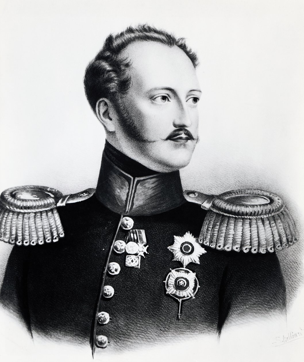 Portræt af Nicholas I Romanov (1796-1855), zar af Rusland fra 1825 til 1855, gravering af Unbekannt Unbekannt