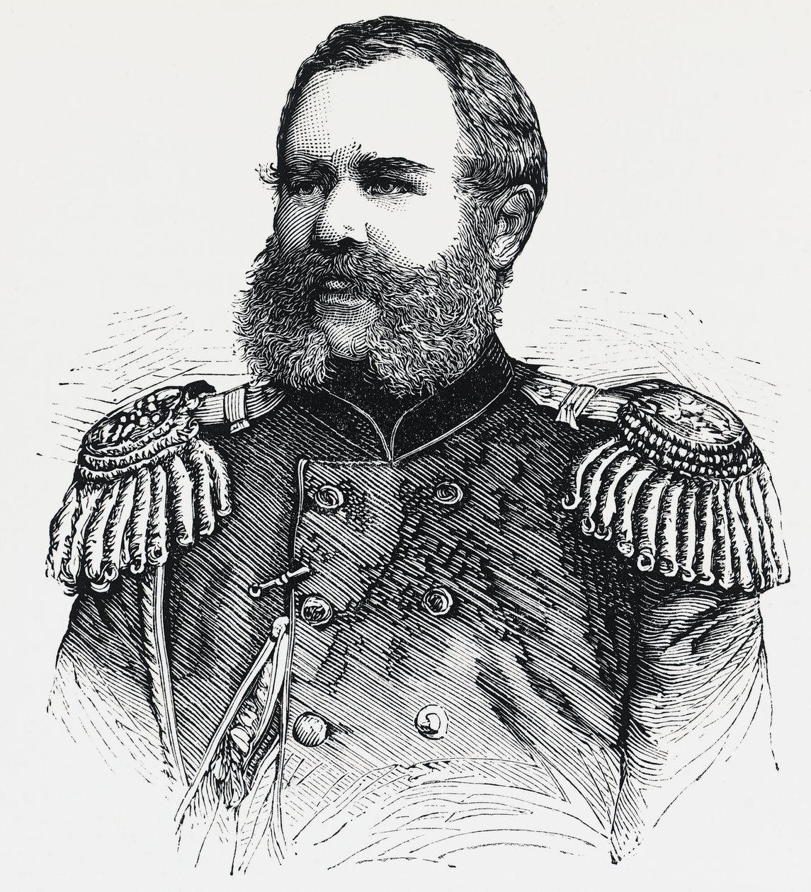 Portræt af Nikolai Obruchev (1830-1904), russisk general, gravering af Unbekannt Unbekannt