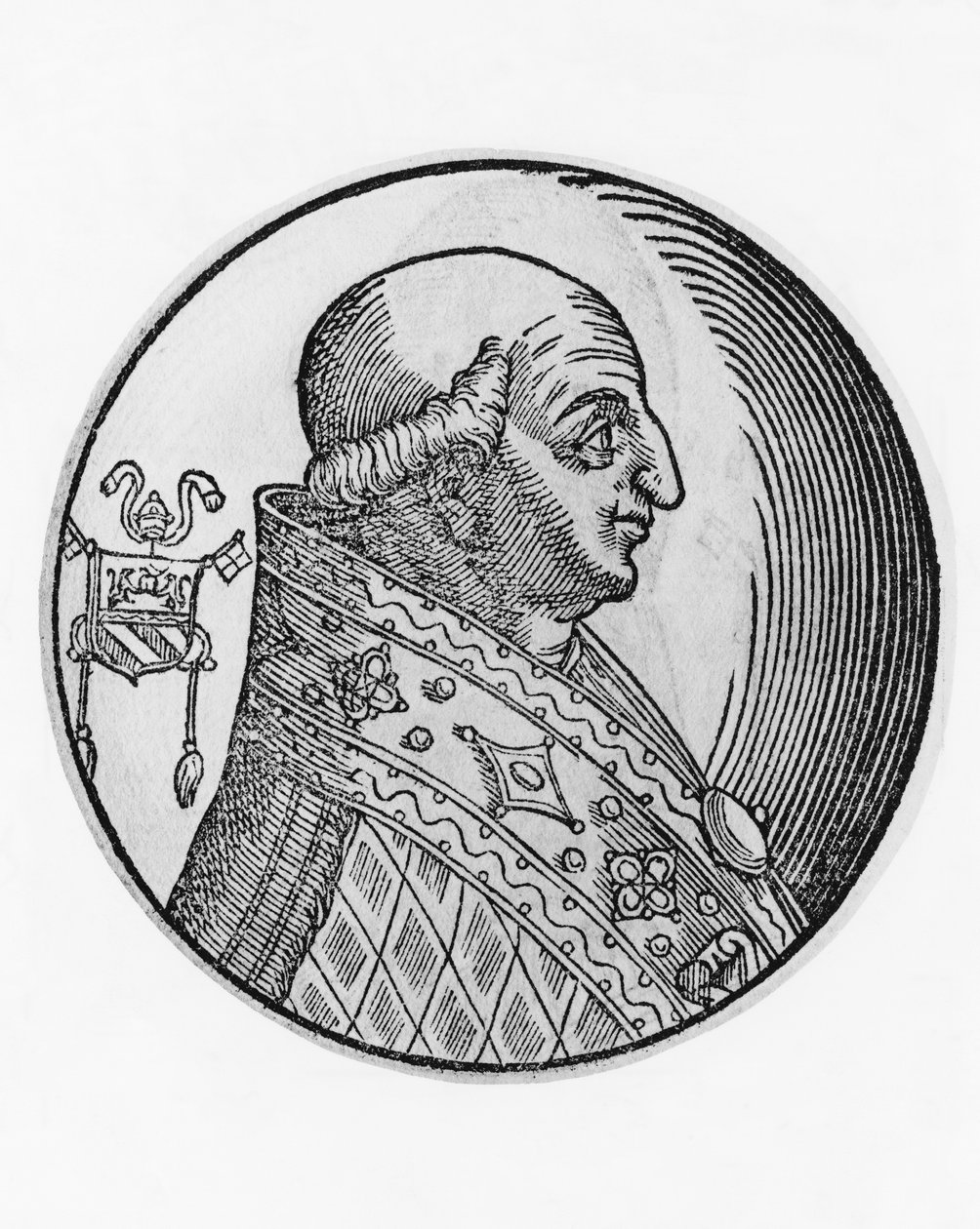 Portræt af Sankt Gregor II (669-731), den 89. pave af den katolske kirke fra 715, stik af Unbekannt Unbekannt