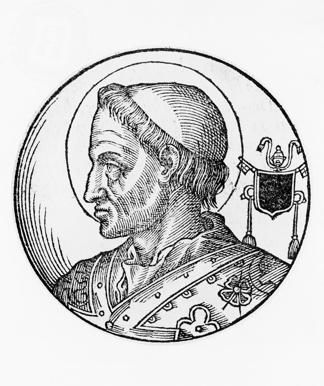 Portræt af Saint Hormisdas (død 523), 52. pave i den katolske kirke fra 514, gravering af Unbekannt Unbekannt