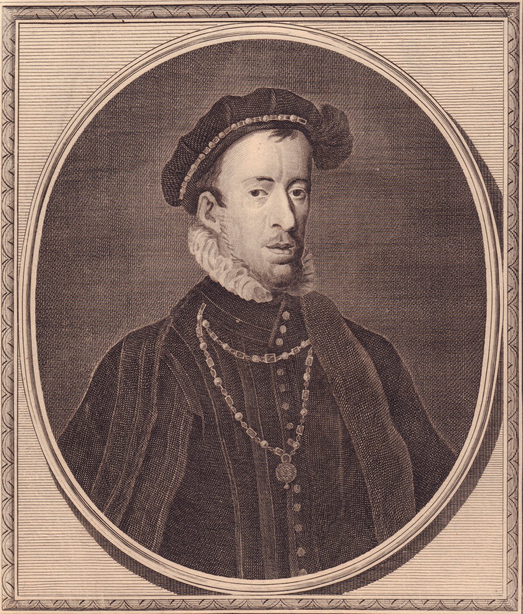 Portræt af Thomas Howard, 4. hertug af Norfolk (1536-1572), kobberstik af John Goldar (1729-1795) af Unbekannt Unbekannt
