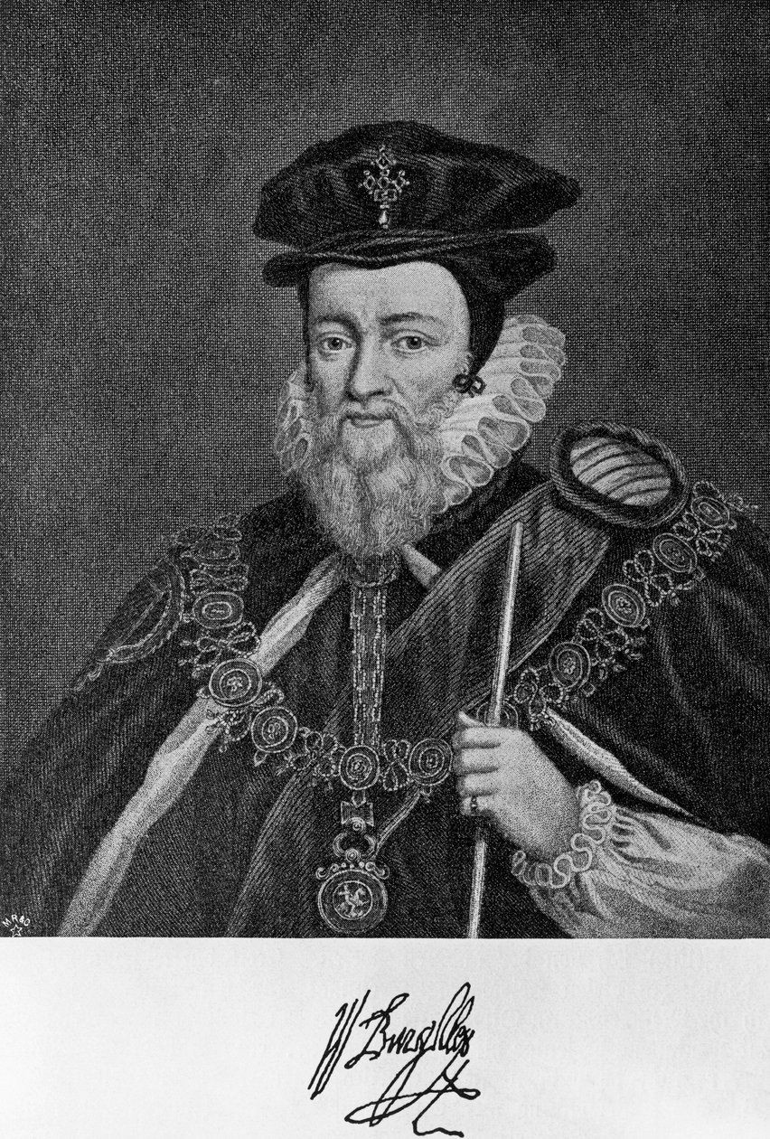 Portræt af William Cecil af Unbekannt Unbekannt