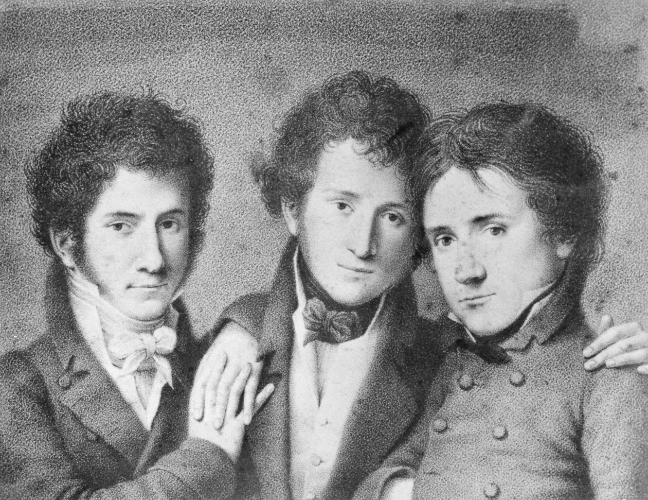 Portrætter af Filippo Ugoni (1794-1877), Andrea Tonelli (1793-1859) og Giovita Scalvini (1791-1843), italienske patrioter. af Unbekannt Unbekannt