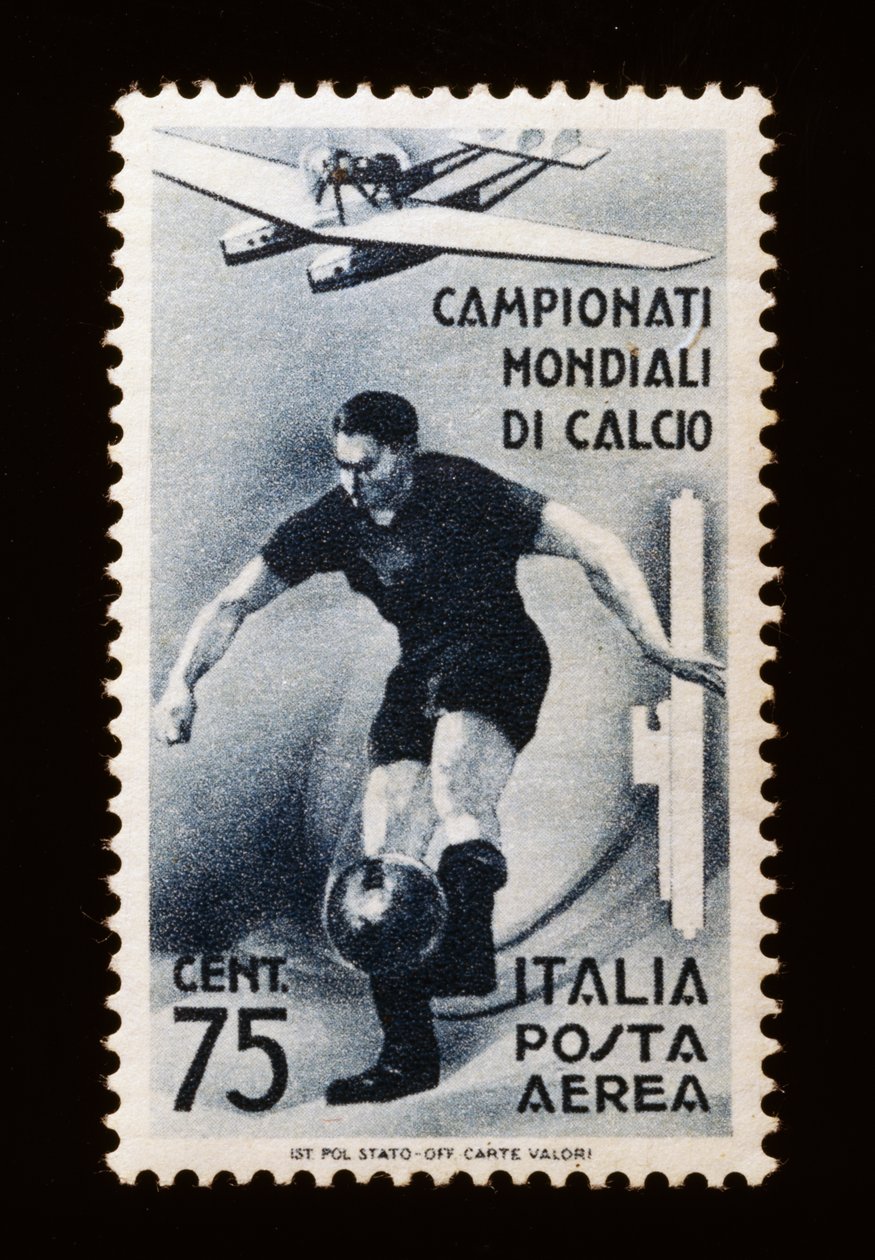Frimærke til VM i fodbold i 1934, 75 cent luftpostmærke, Italien, 20. århundrede af Unbekannt Unbekannt