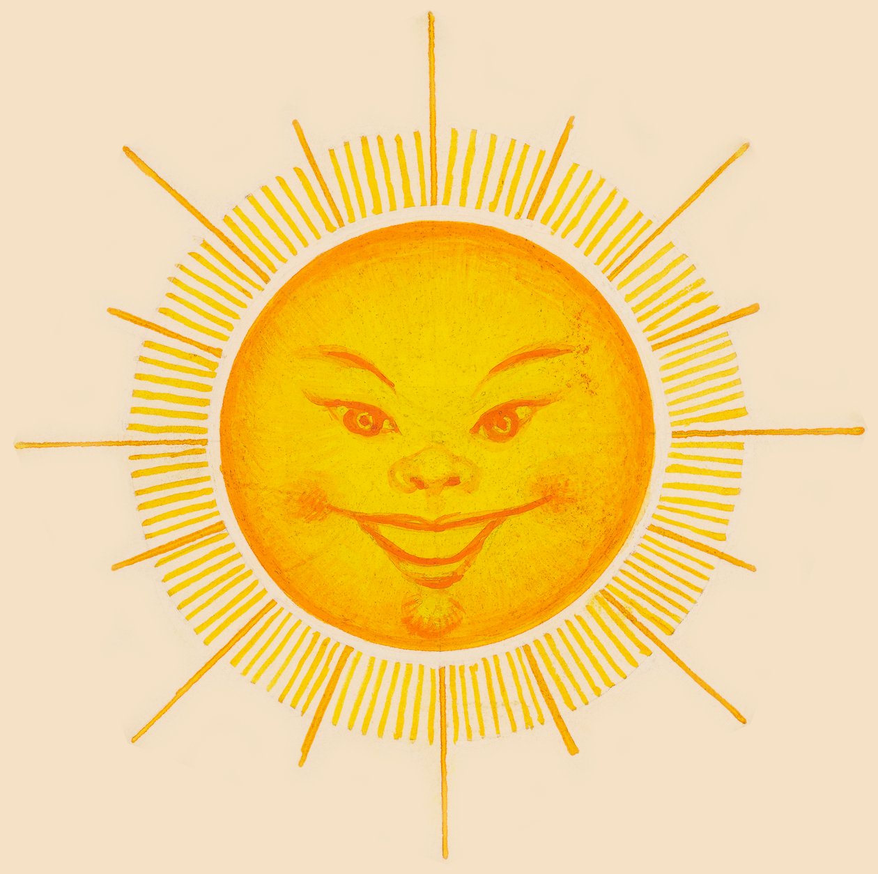Smilende sol, tegning af Unbekannt Unbekannt