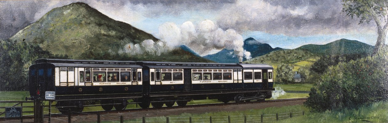 Coniston Steam Motor Train på Furness Railway, Cumbria af Unbekannt Unbekannt