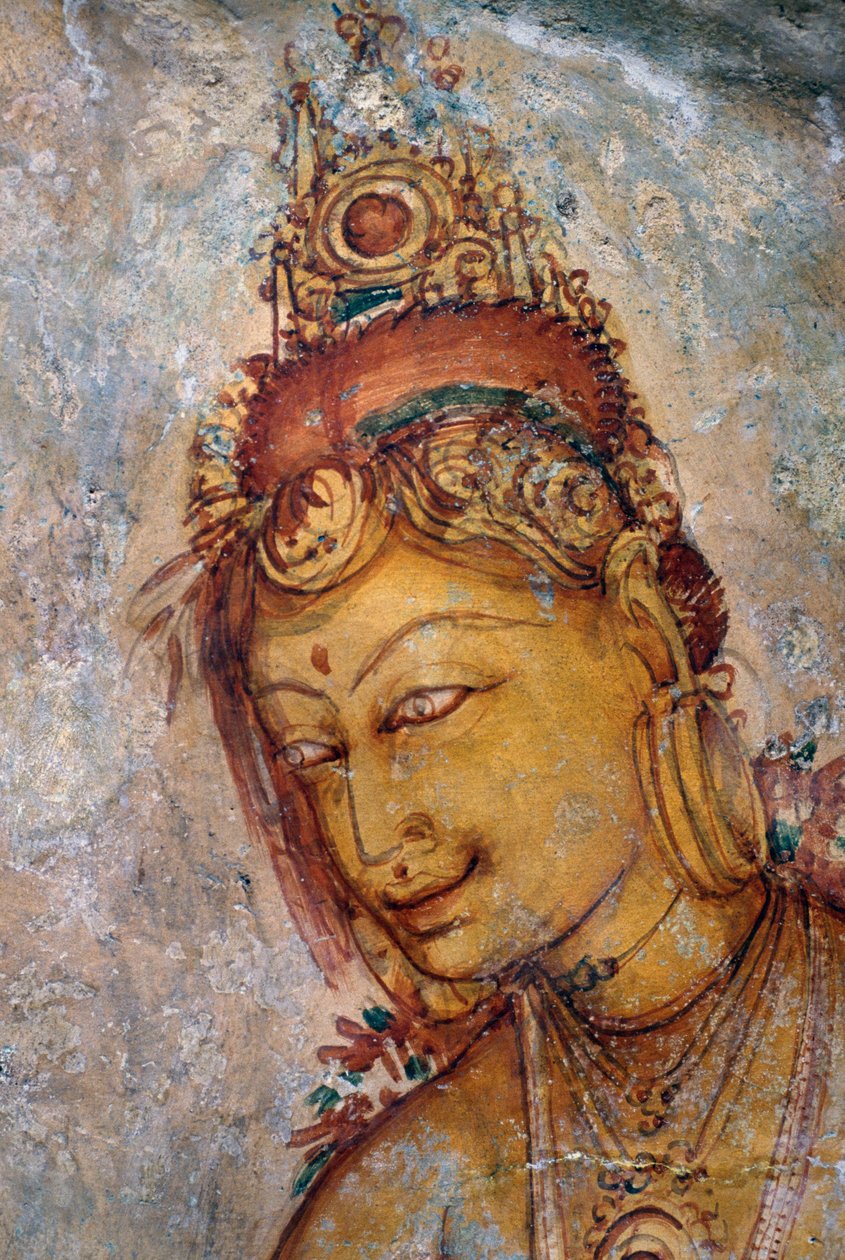 Jomfruerne i Sigiriya, fresco, Sigiriya arkæologiske sted (Unescos verdensarvsliste af Unbekannt Unbekannt