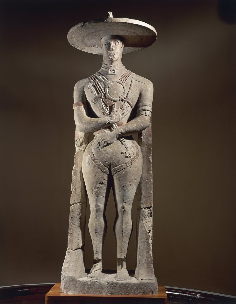 skulptur af en kriger fra Capestrano, 4. f.Kr. (kalksten) af Unbekannt Unbekannt