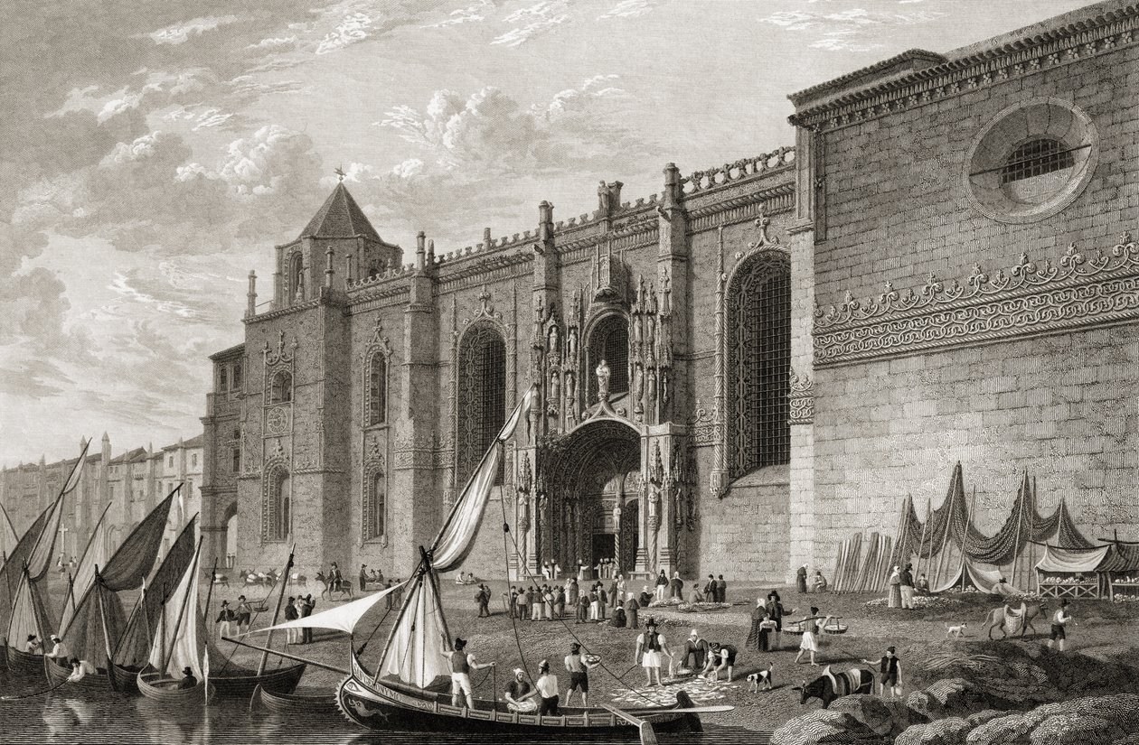 Mosteiro dos Jeronimos Belem, Lissabon, fra 