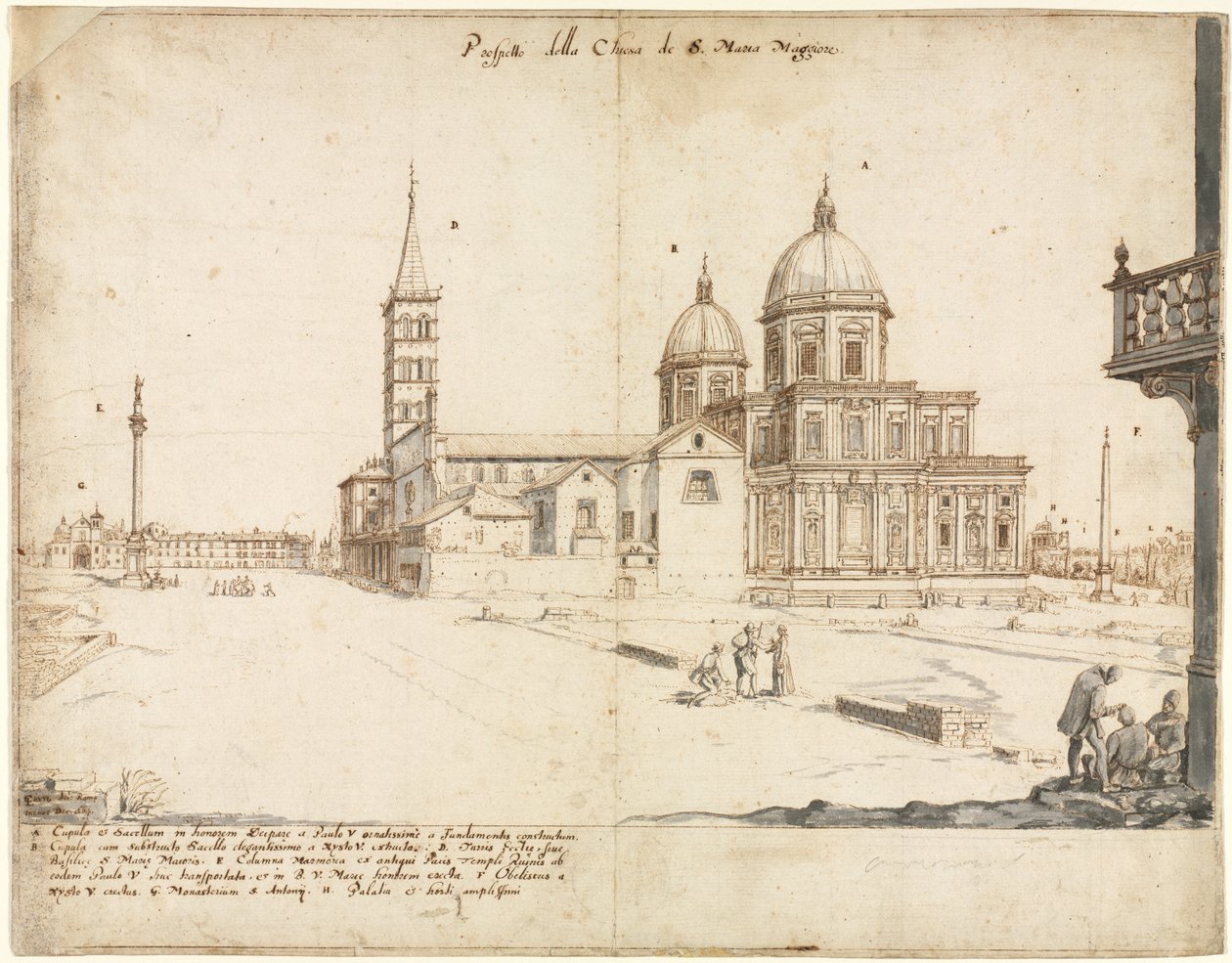 Atten udsigter over Rom: Basilikaen Santa Maria Maggiore af Lievin Cruyl