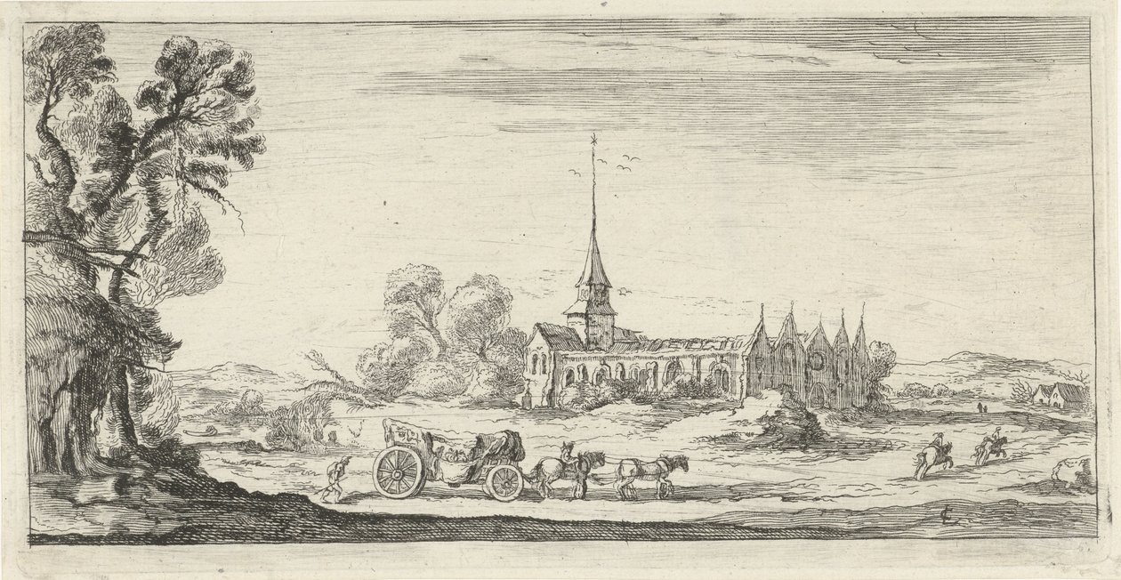 Landskab med kloster af Lievin Cruyl