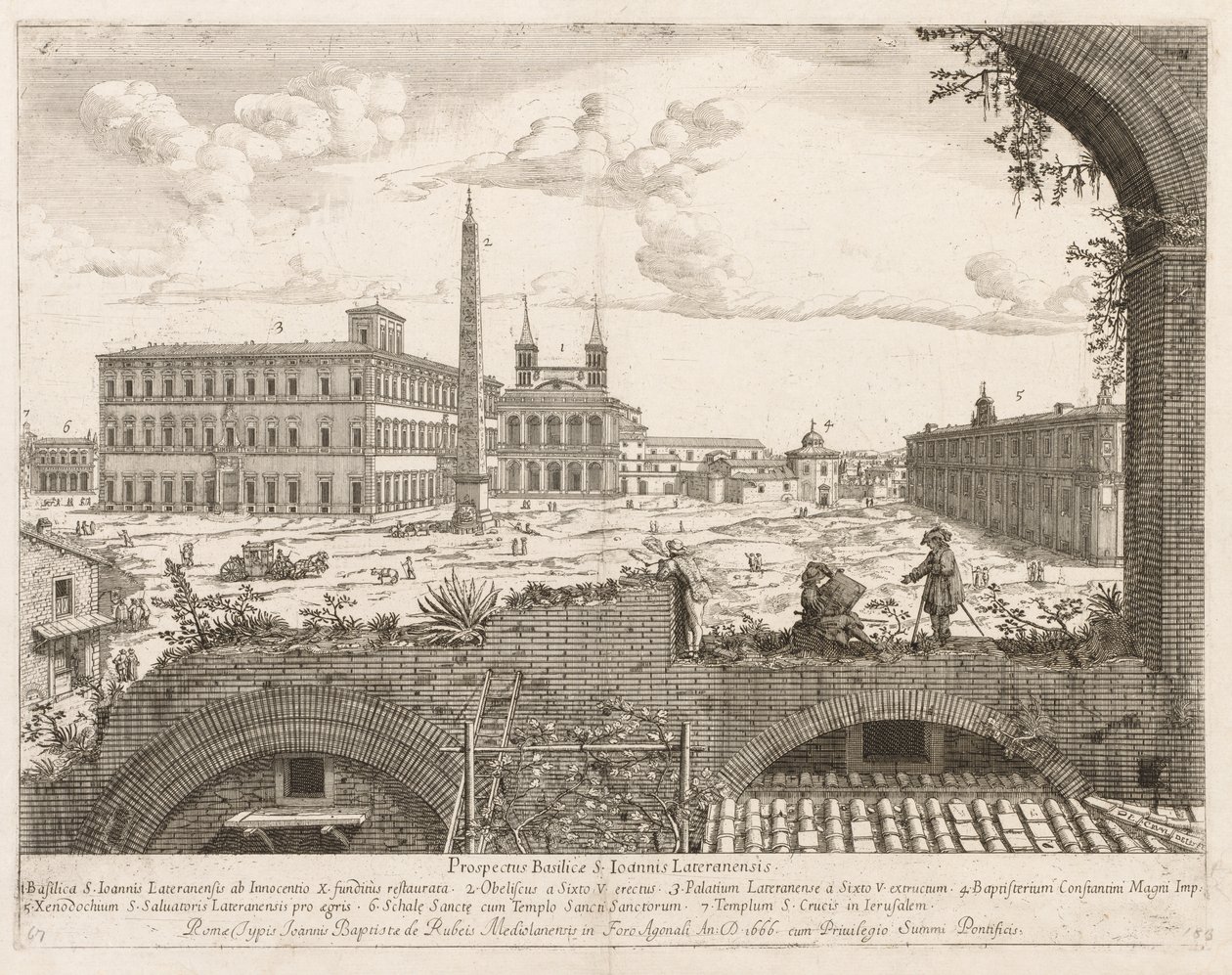 S. Giovanni in Laterano fra "View of the Places of the City of Rome Insign[ium]" af Lievin Cruyl