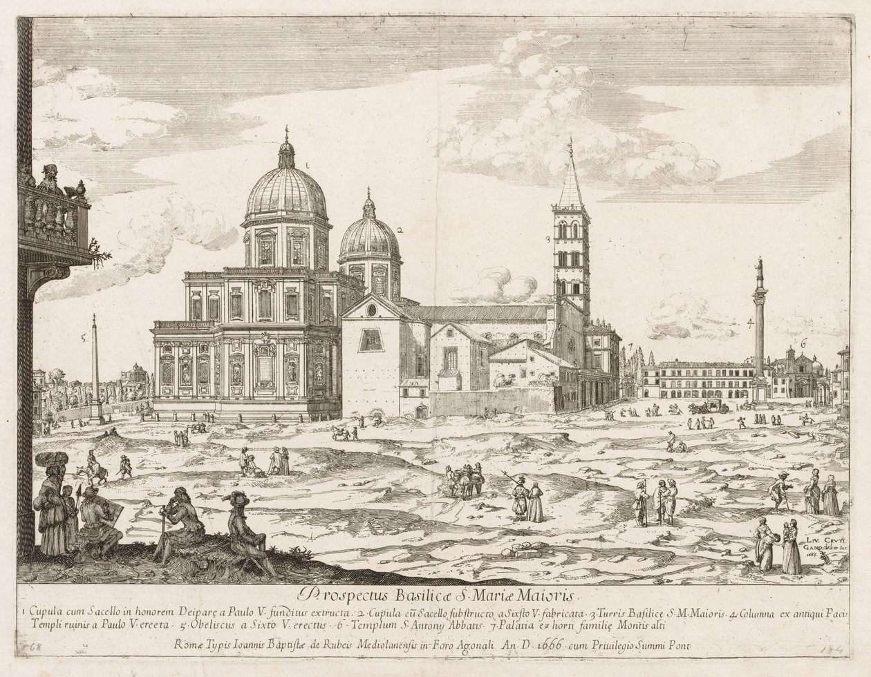 Santa Maria Maggiore fra "View of the Landmarks of the City of Rome" af Lievin Cruyl