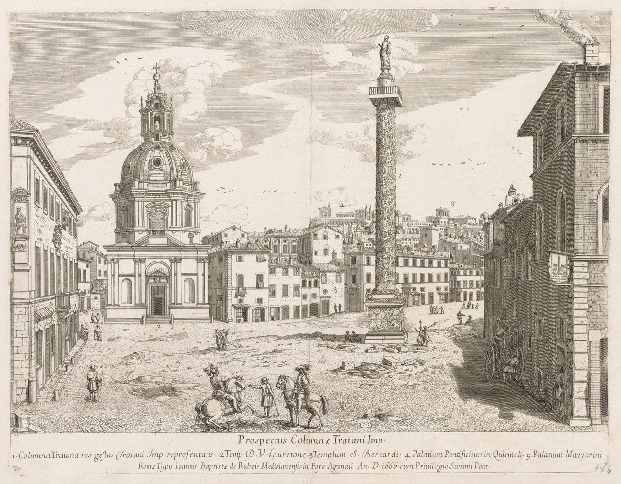 Trajans søjle fra "View of the Places of the City of Rome Insign[ium] af Lievin Cruyl