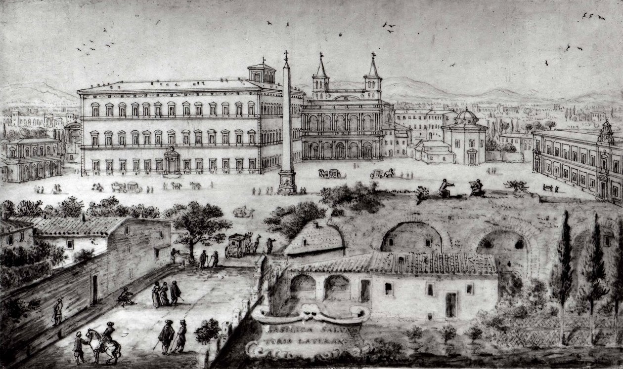 Udsigt over Lateran, Rom, 1672-73. af Lievin Cruyl