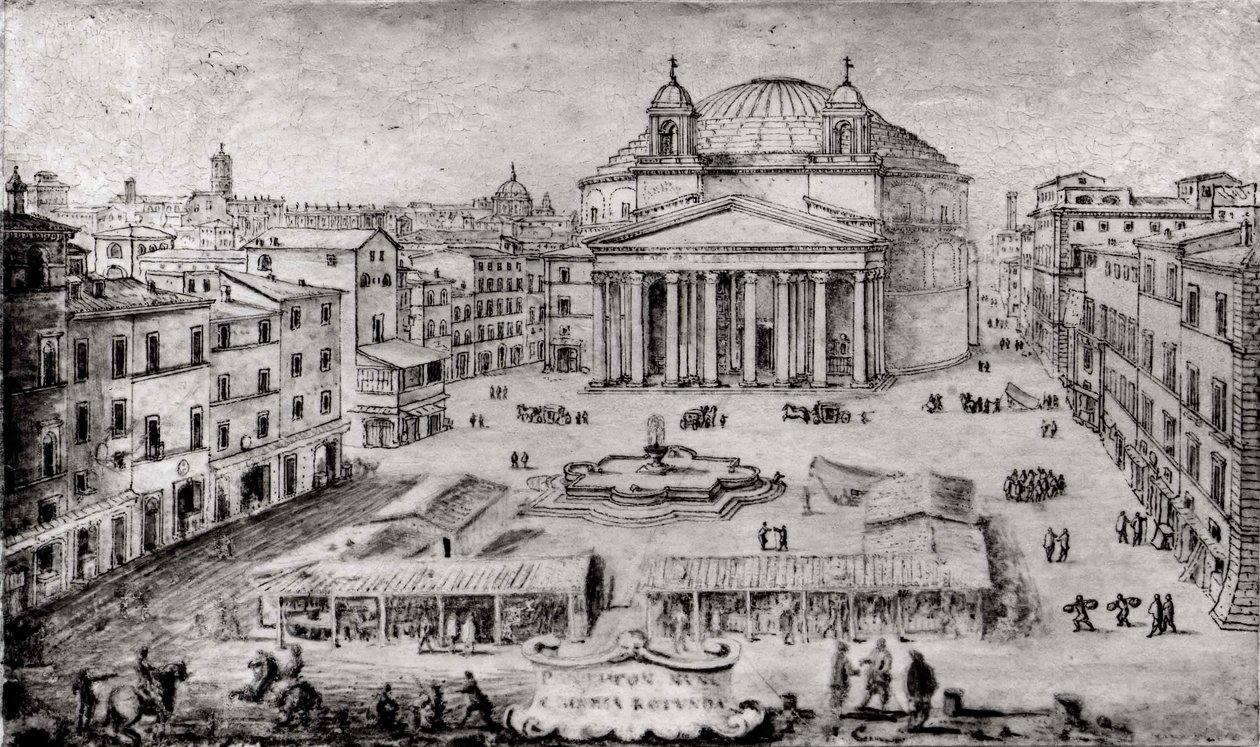Udsigt over Pantheon, Rom, begyndelsen af 1670