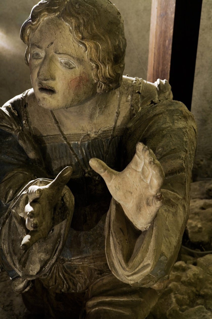 Golgata, detalje, ca. 1530 (malet træ) af Ligier Richier