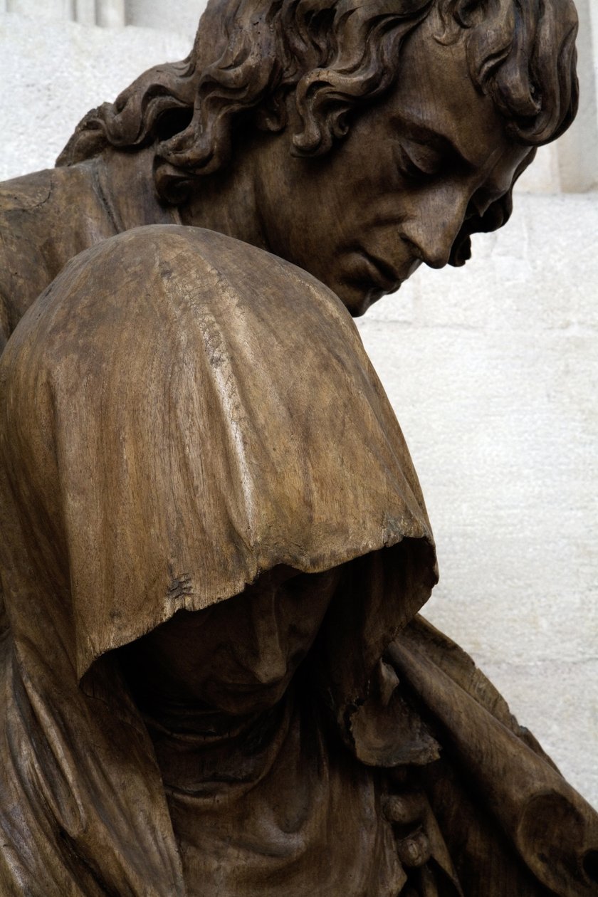 Jomfruens besvimelse, detalje, 1531 (se også 279610 og 279615) (valnød) af Ligier Richier