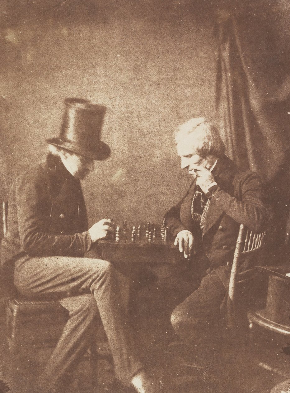 Skakspillerne, ca. 1845. af Likely by Antoine François Jean Claudet.
