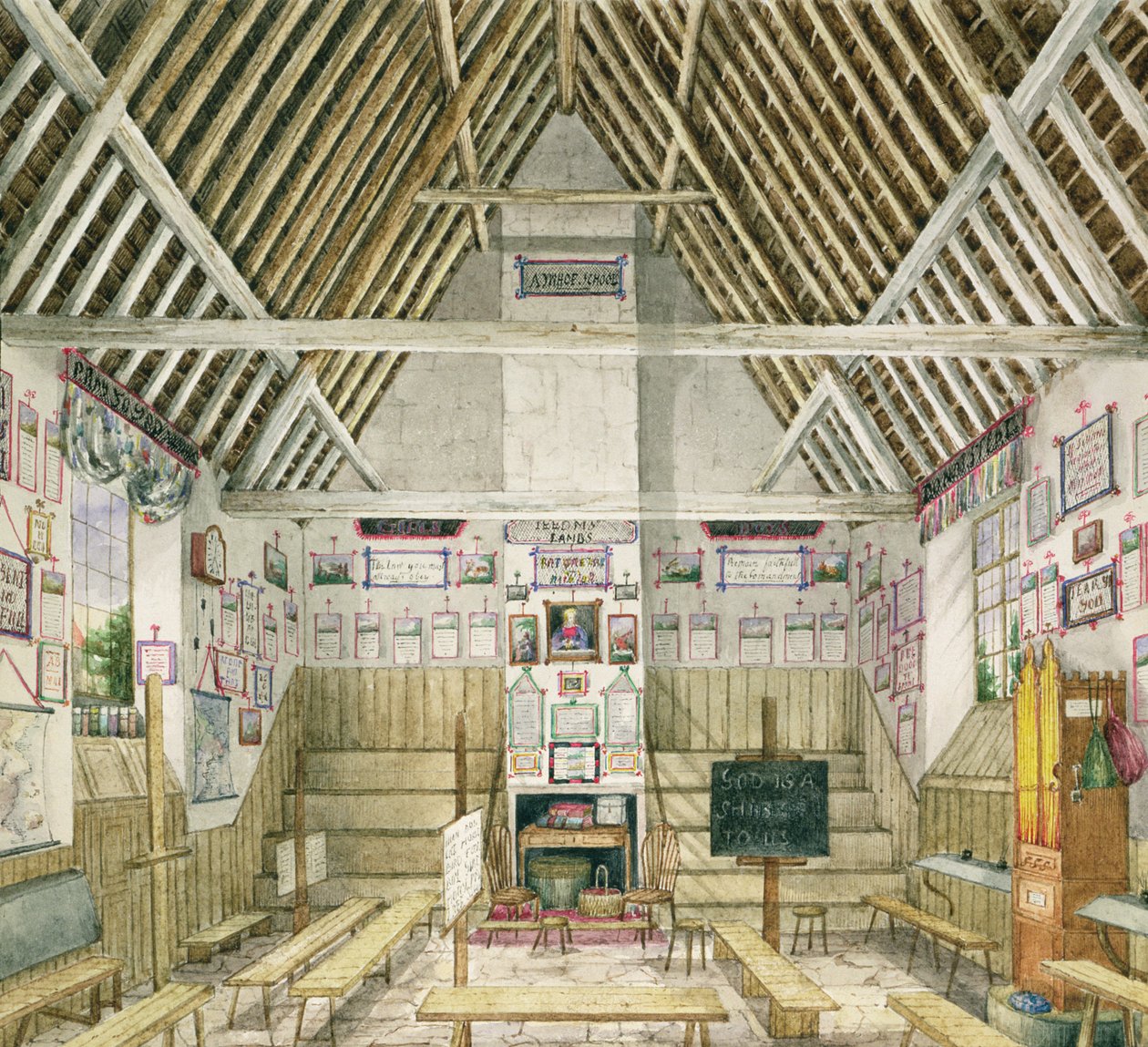 Landsbyskolen, Aynhoe, 1845 af Lili Cartwright