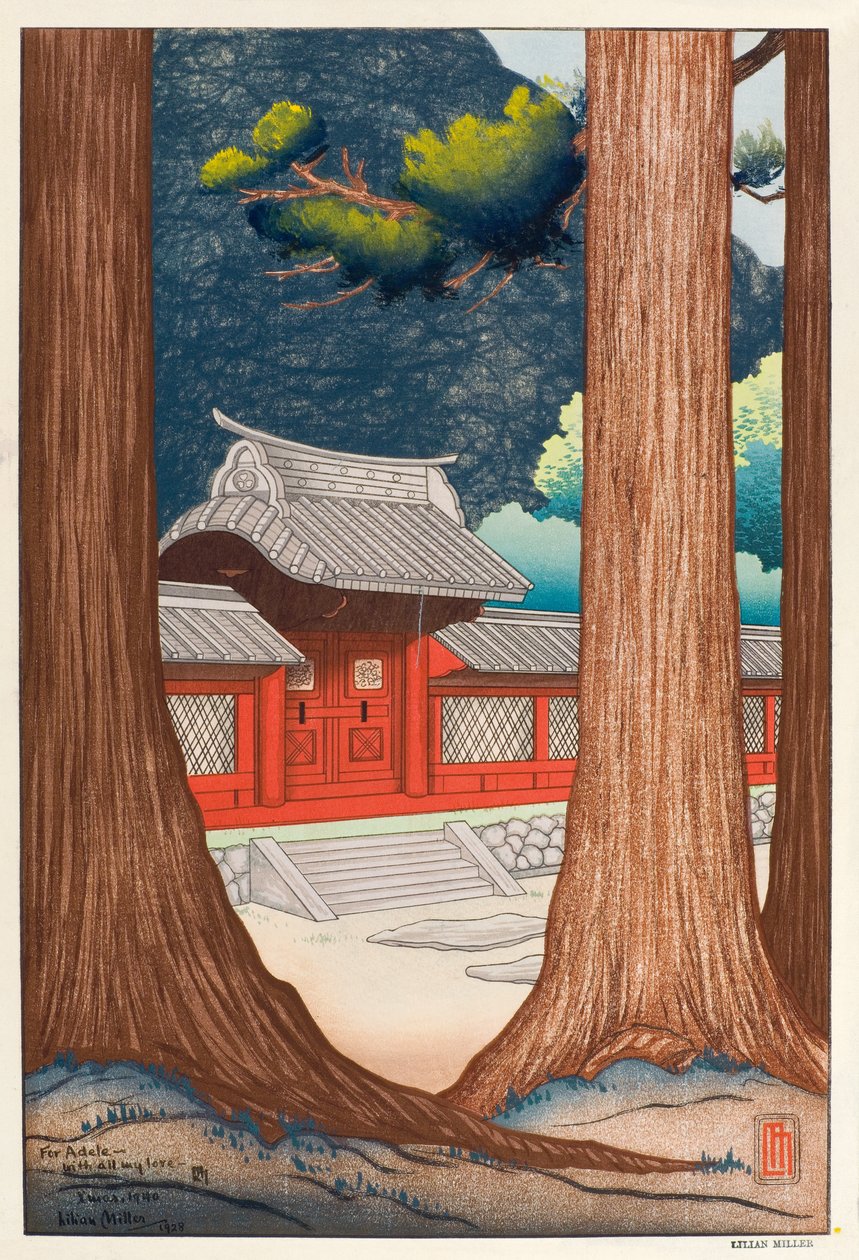 Nikko Gateway, 1928 (træblok) af Lilian May Miller