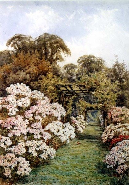En havesti (akvarel) af Lilian Stannard