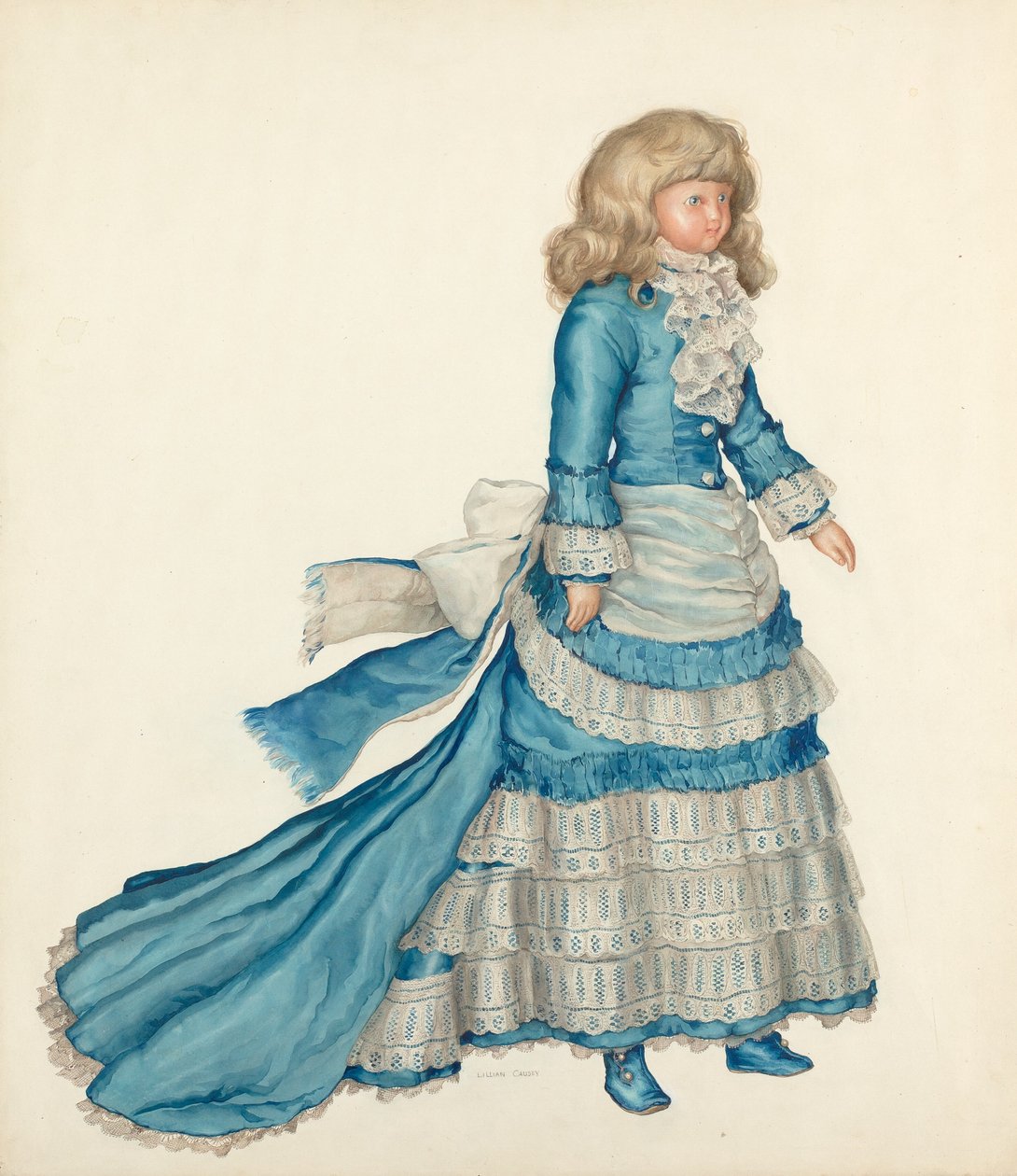 Dukke i blå kjole, 19351942. af Lillian Causey
