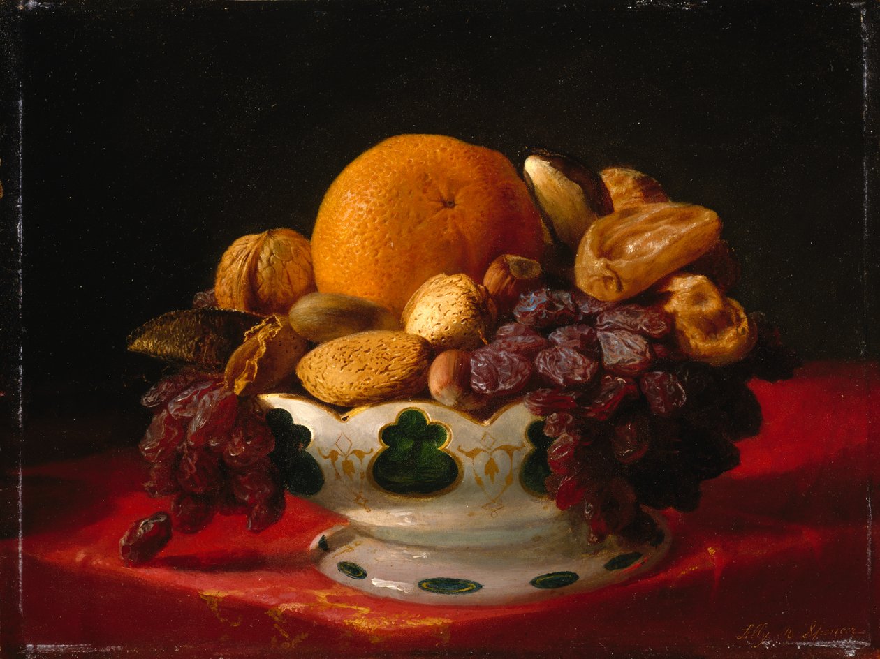 Appelsiner, nødder og figner, 1860