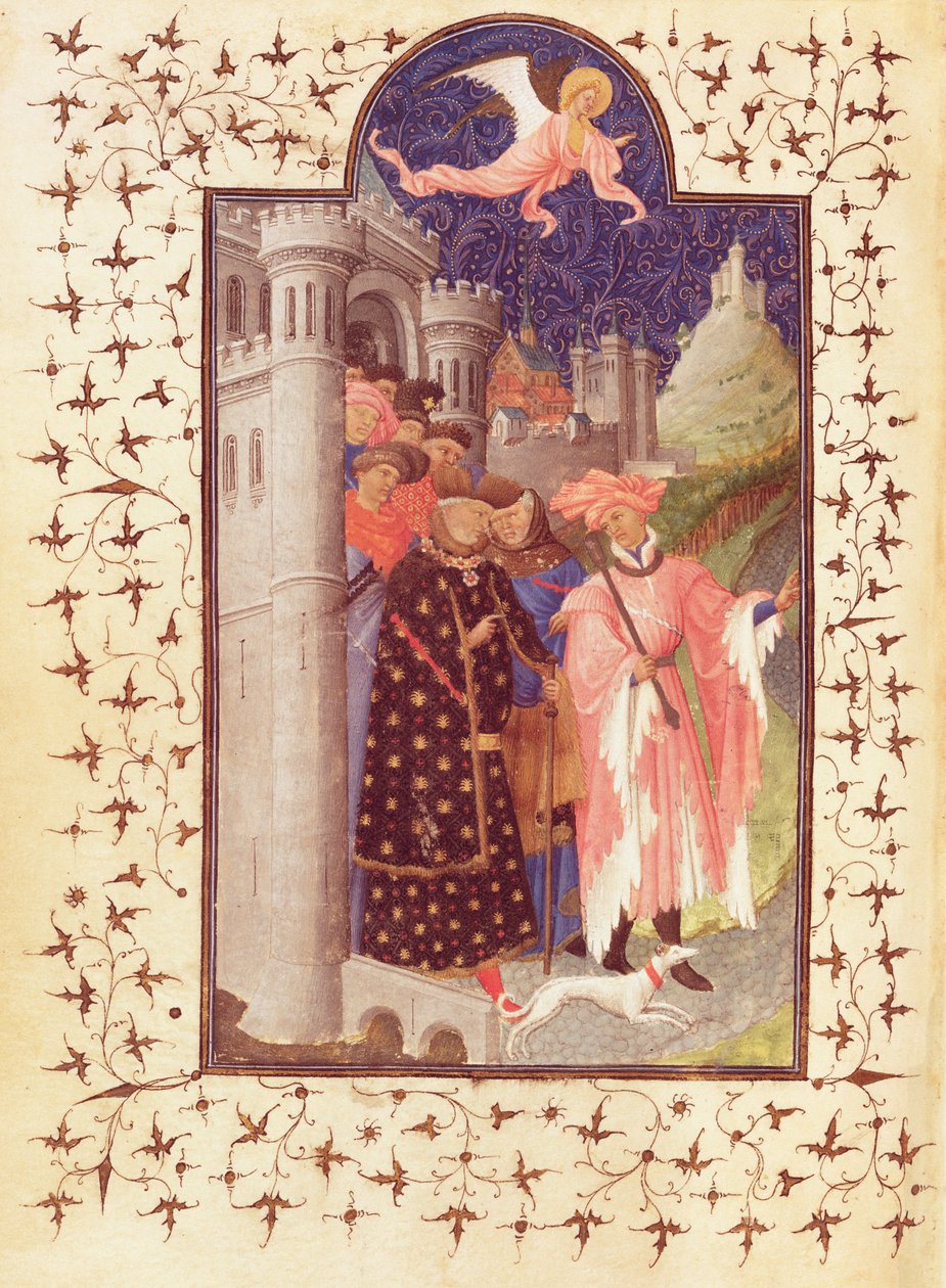 Ms Lat 18014 f.288v Jean de Frances (1340-1416) afgang hertug af Berry, fra Les Petites Heures de Duc de Berry, c.1412 af Limbourg Brothers