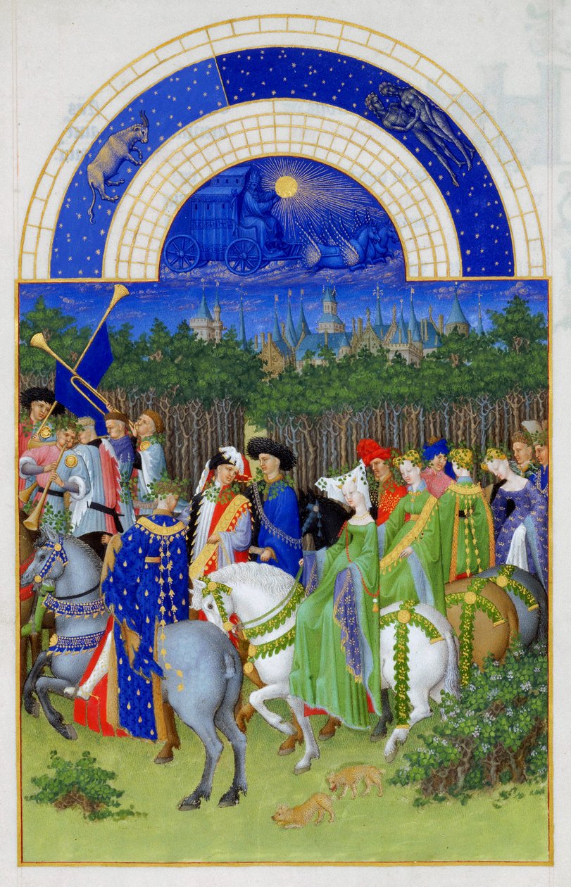 maj Hertugen af ​​Berrys meget rige timer, 1412-1416 af Limbourg Brothers