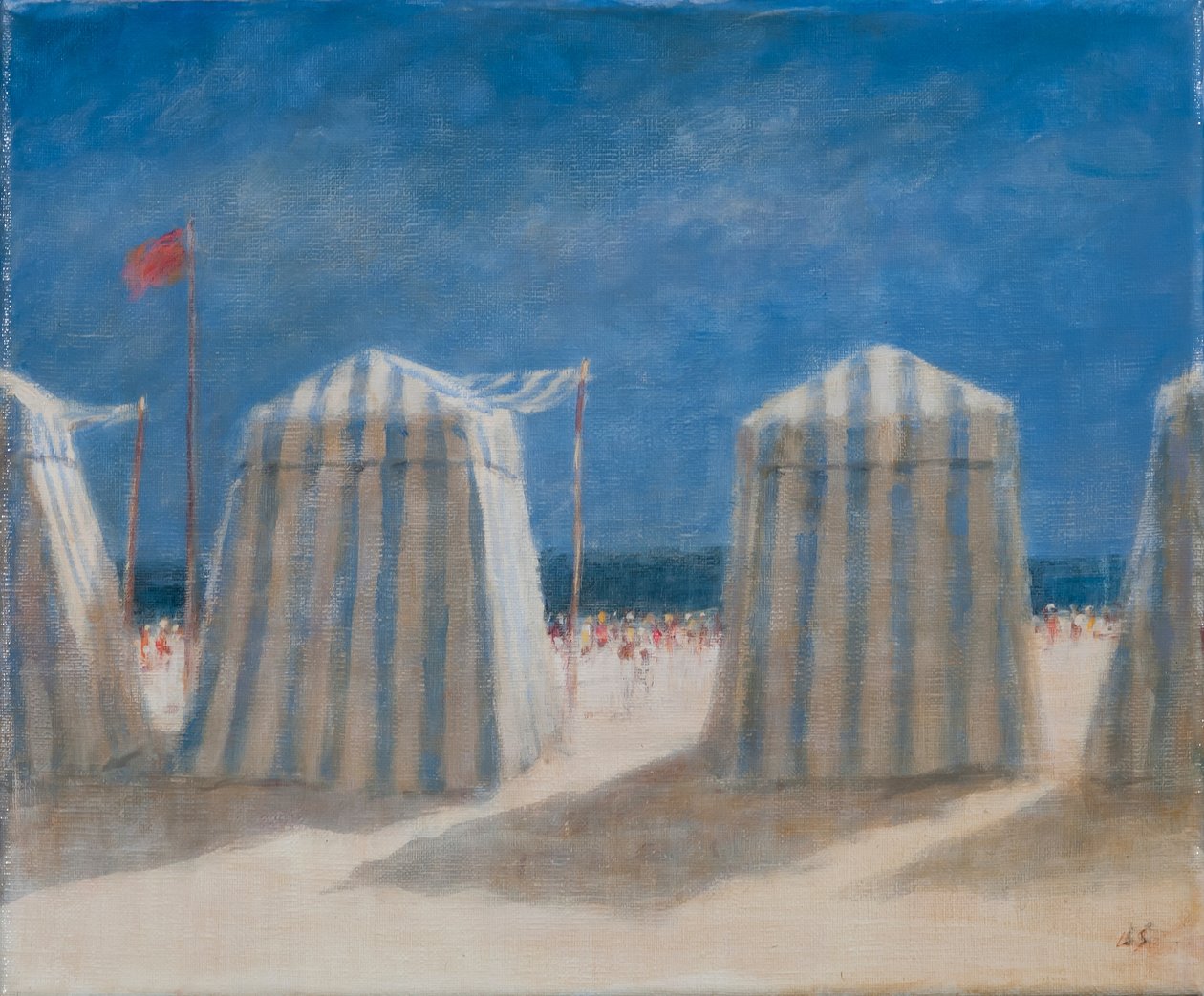 Strandtelte, Bretagne, 2012 (akryl på lærred) af Lincoln Seligman