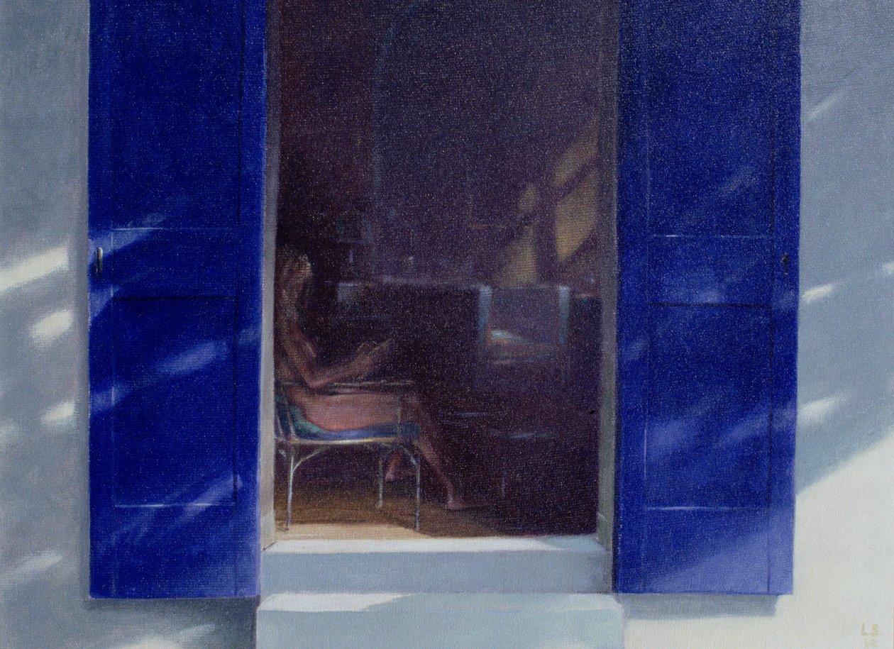 Blå skodder, 1985 af Lincoln Seligman