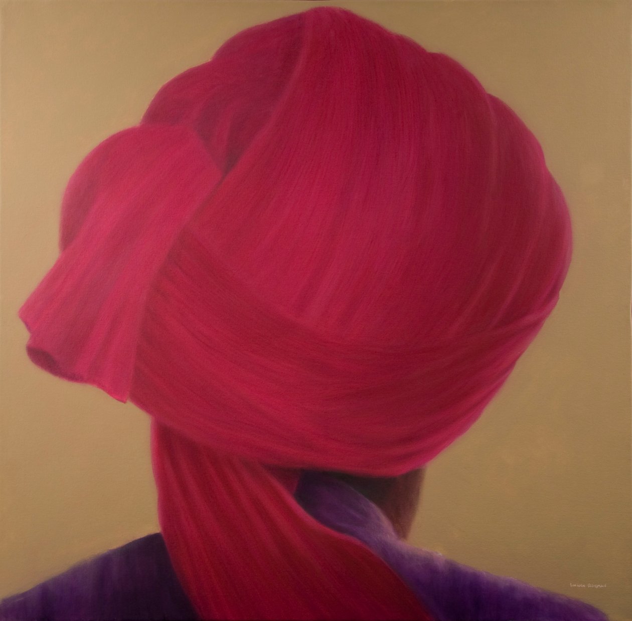 Dyb rød turban, lilla jakke af Lincoln Seligman