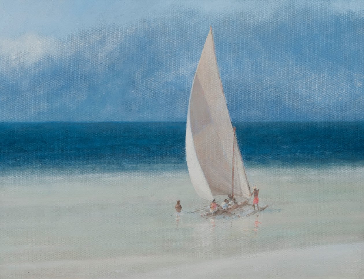 Fishermen, Kilifi, 2012 (akryl på lærred) af Lincoln Seligman