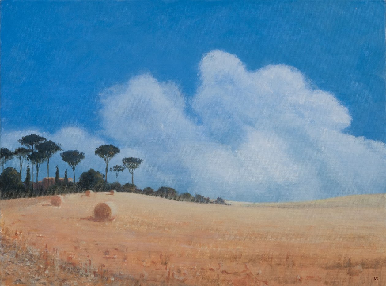 Landskab nær Paganico, 2012 (akryl på lærred) af Lincoln Seligman