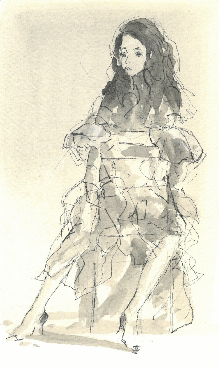 Life Class, 2015 (pen og blæk med vask på papir) af Lincoln Seligman
