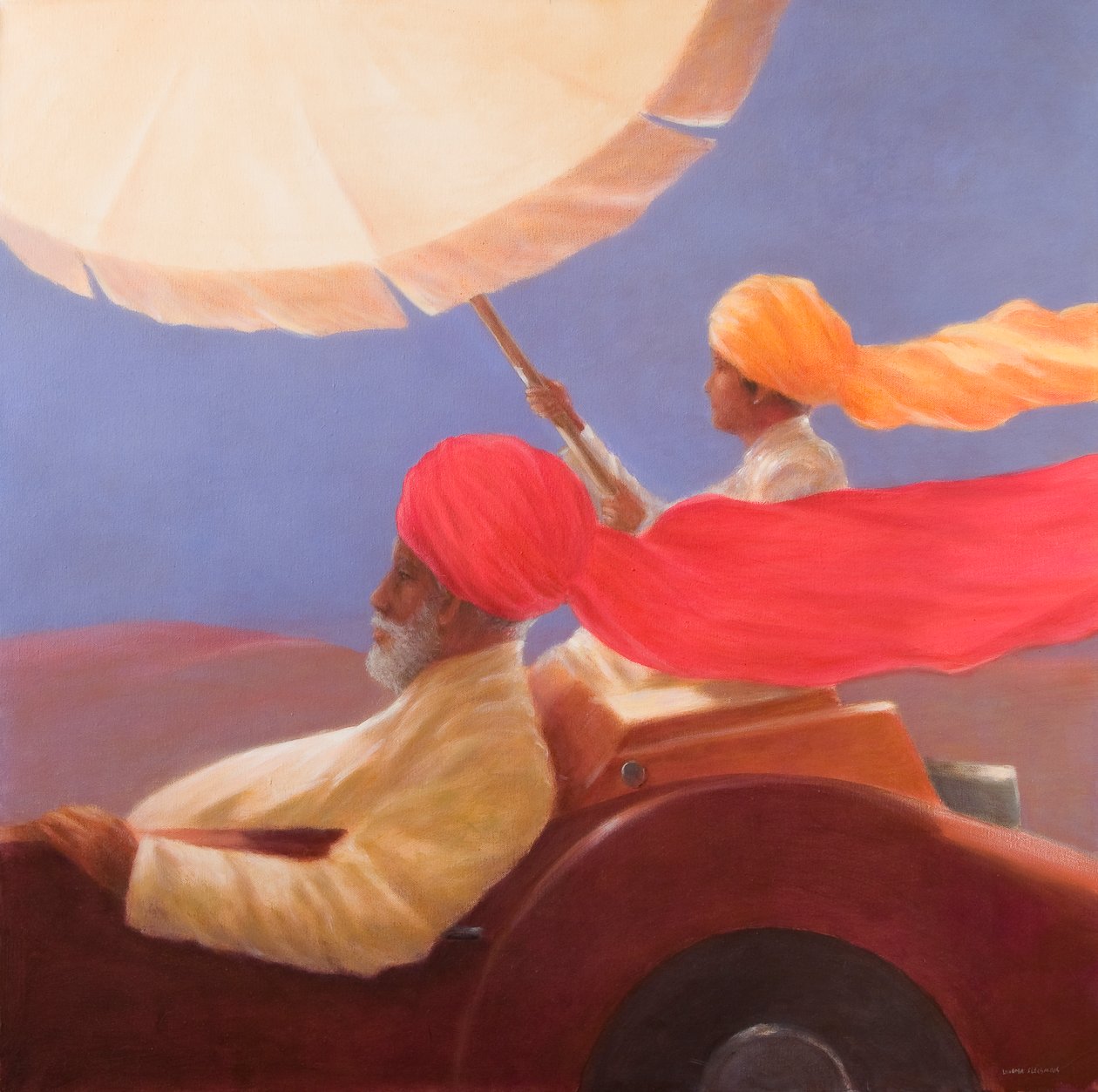 Maharaja at Speed, 2010 (akryl på lærred) af Lincoln Seligman