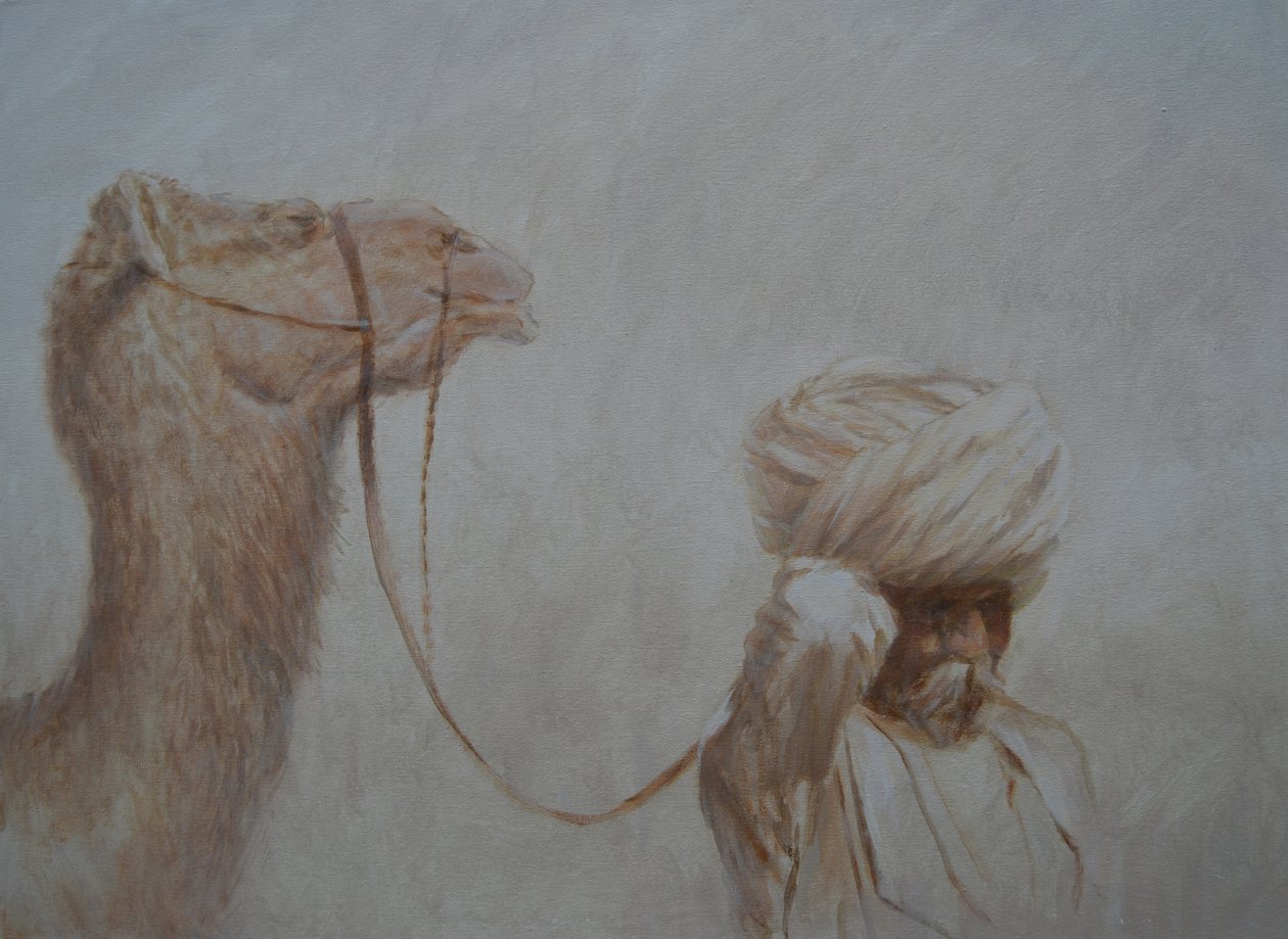 Mand leder kamel af Lincoln Seligman