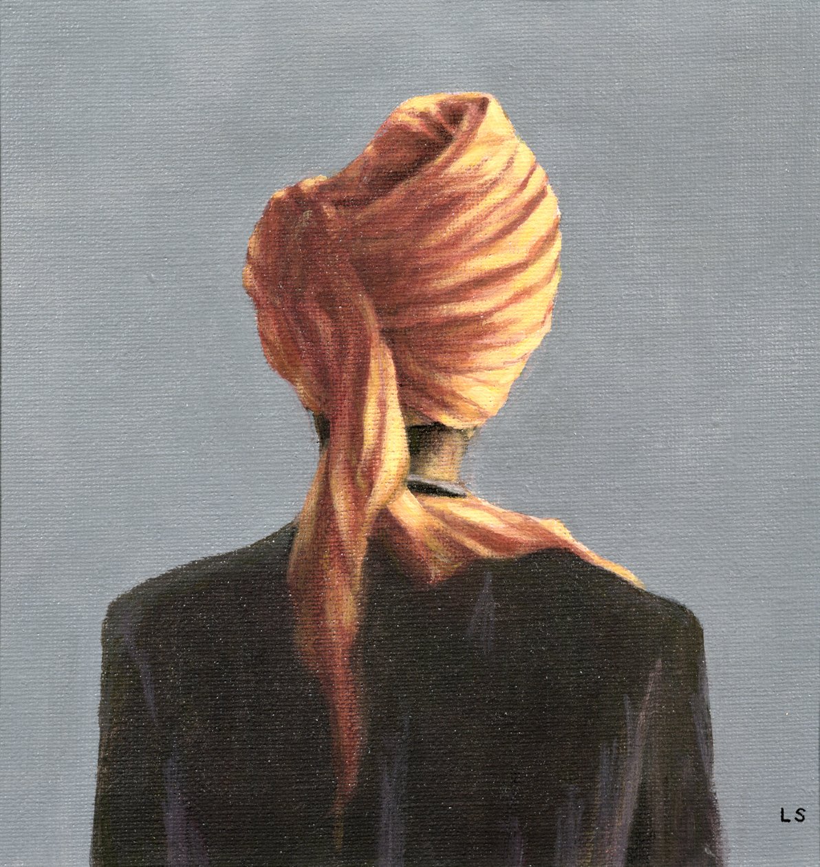 Orange turban, 2004 (akryl på lærred) af Lincoln Seligman