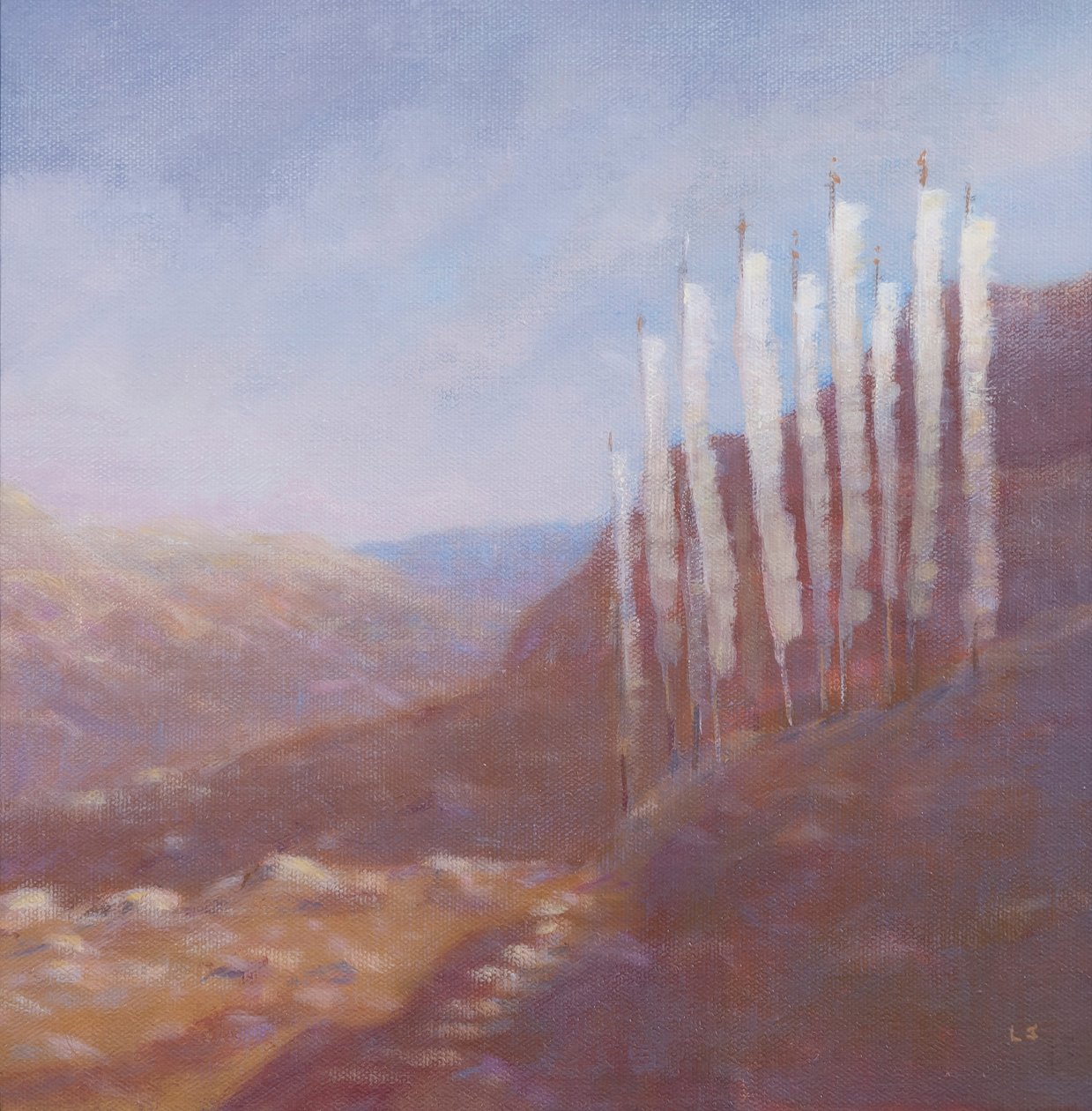 Bønneflag, Bhutan, 2012 (akryl på lærred) af Lincoln Seligman