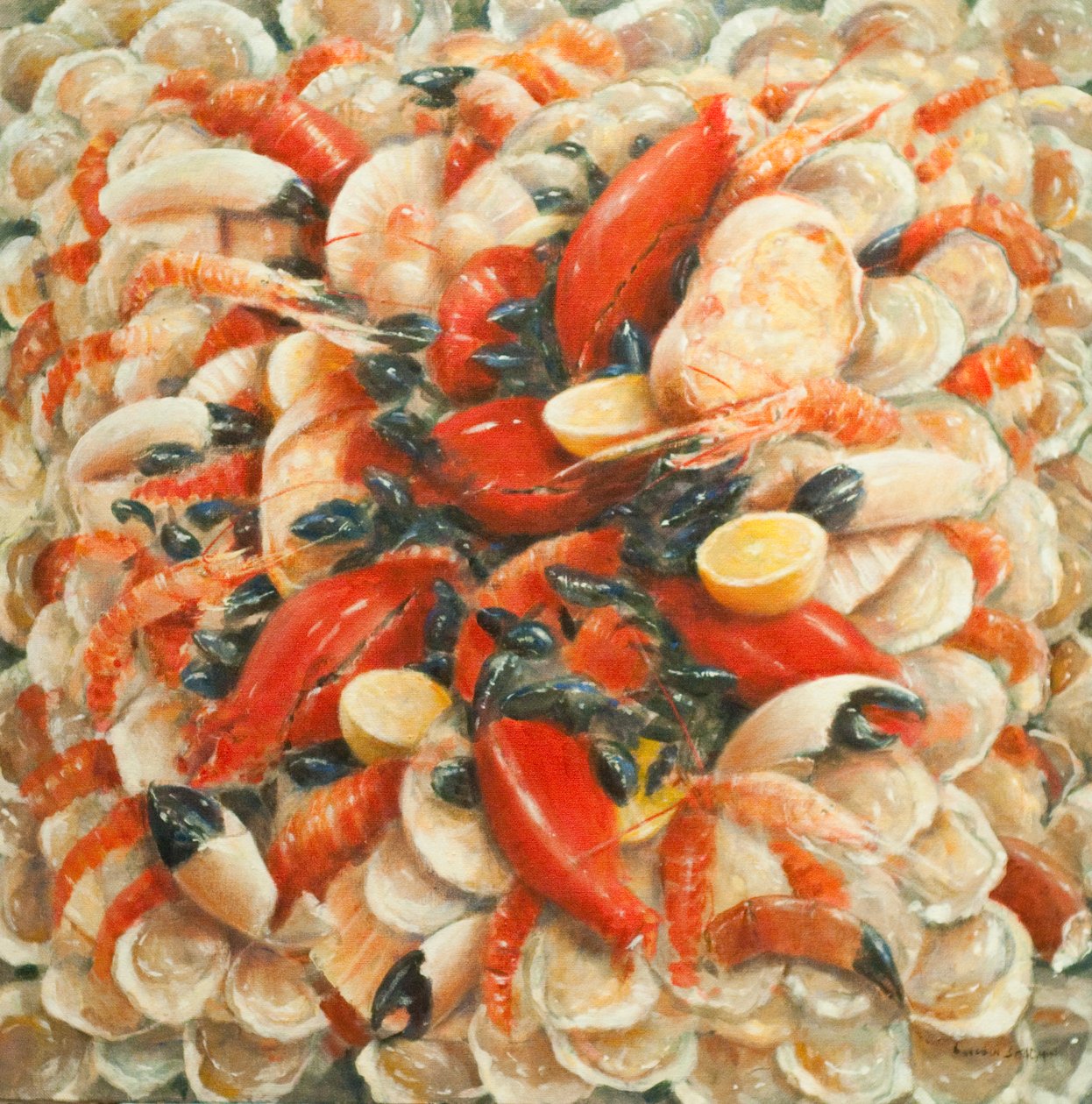 Seafood Extravaganza, 2010 (akryl på lærred) af Lincoln Seligman