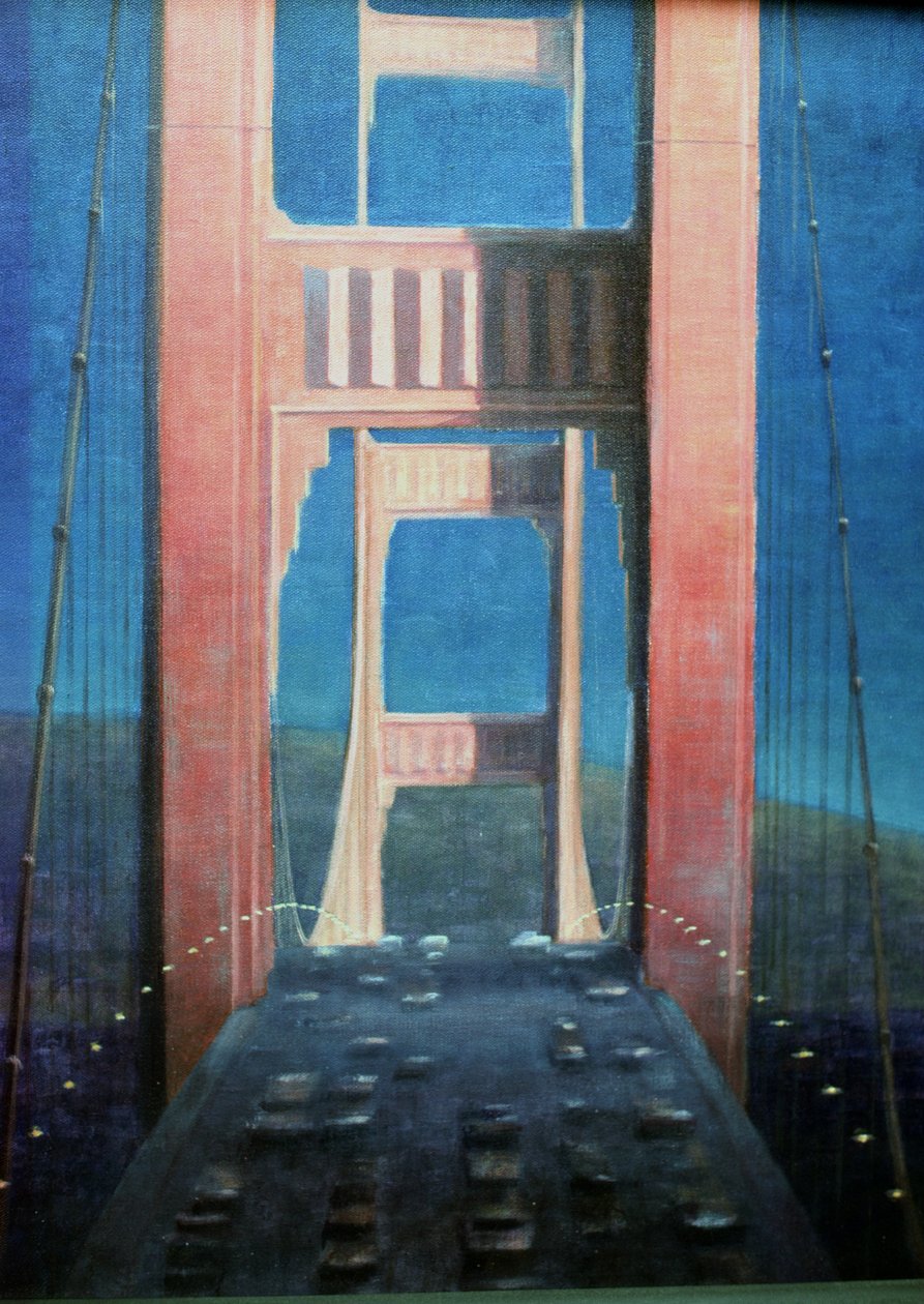 The Golden Gate Bridge, 1992 (akryl på lærred) af Lincoln Seligman