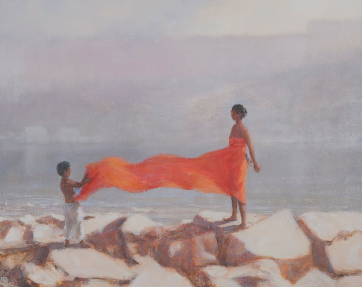 Binding A Sari, Indien, 2012 (akryl på lærred) af Lincoln Seligman
