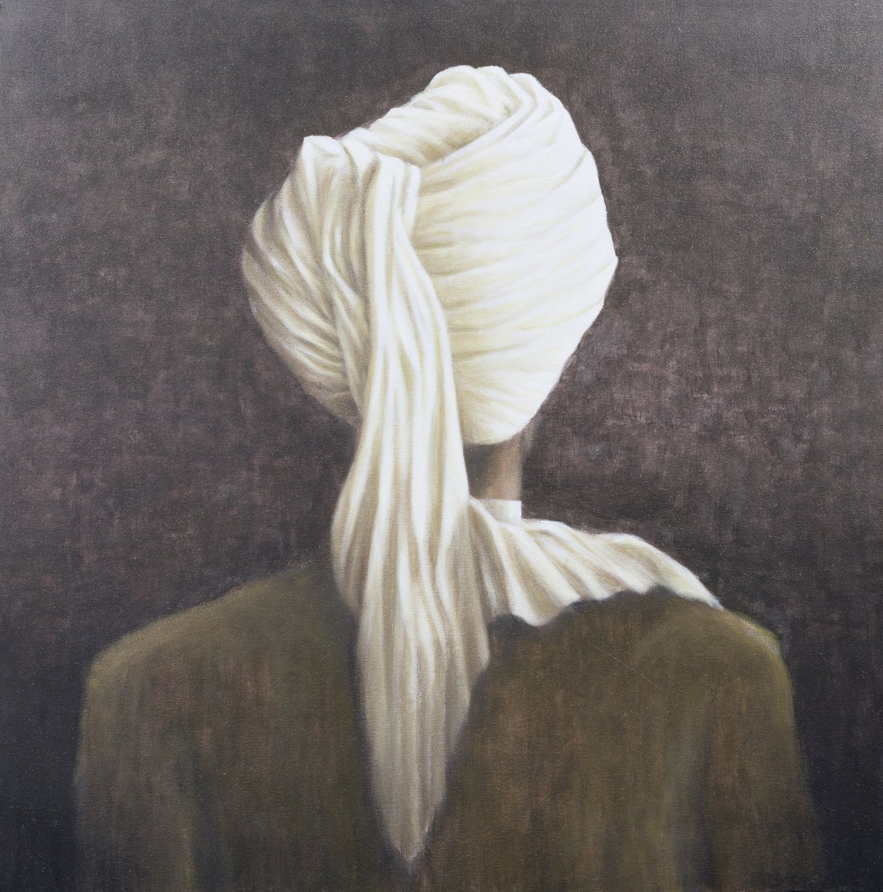 Hvid turban, 2005 (akryl på lærred) af Lincoln Seligman