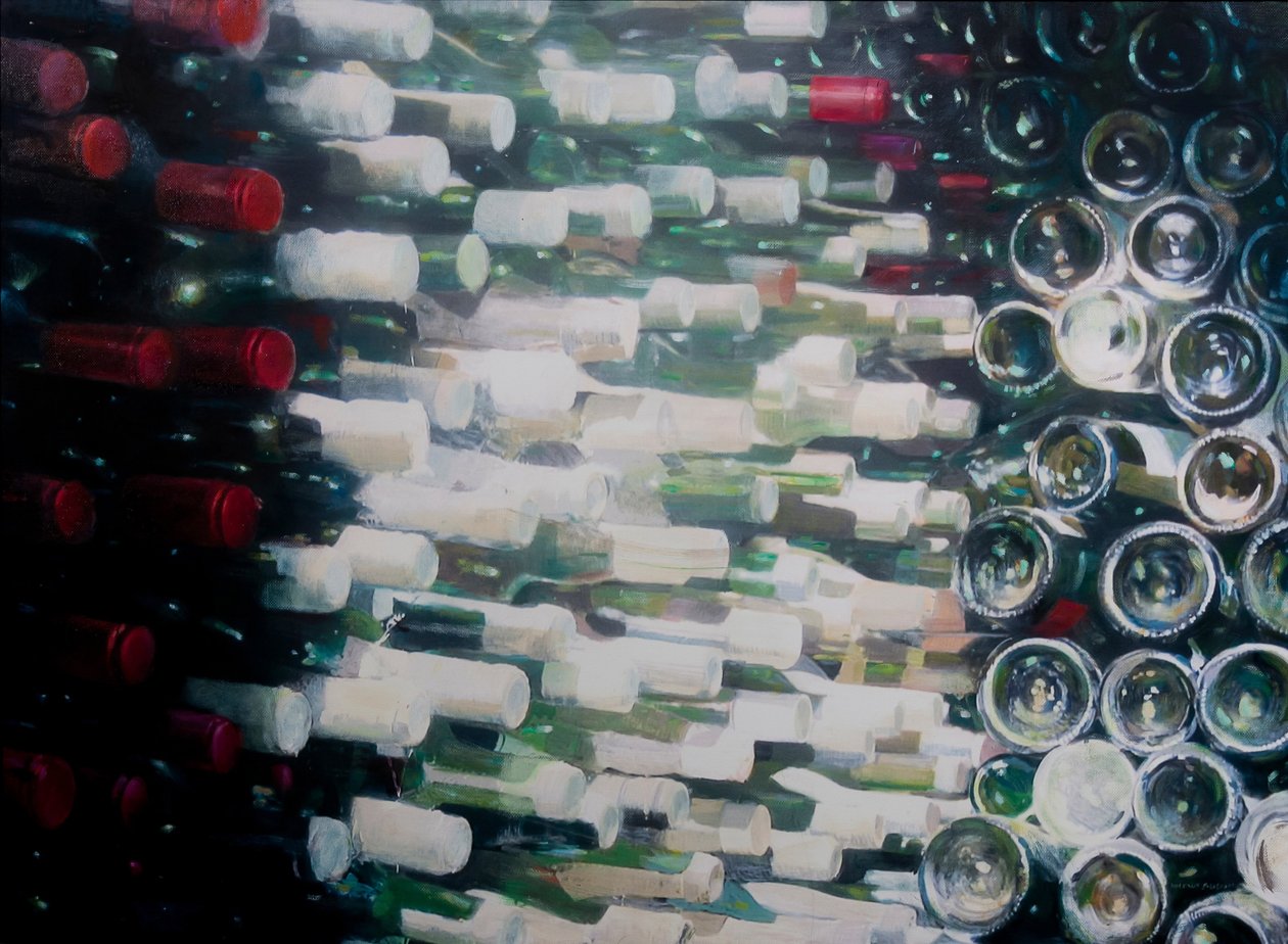 Wine Cellar, 2012 (akryl på lærred) af Lincoln Seligman