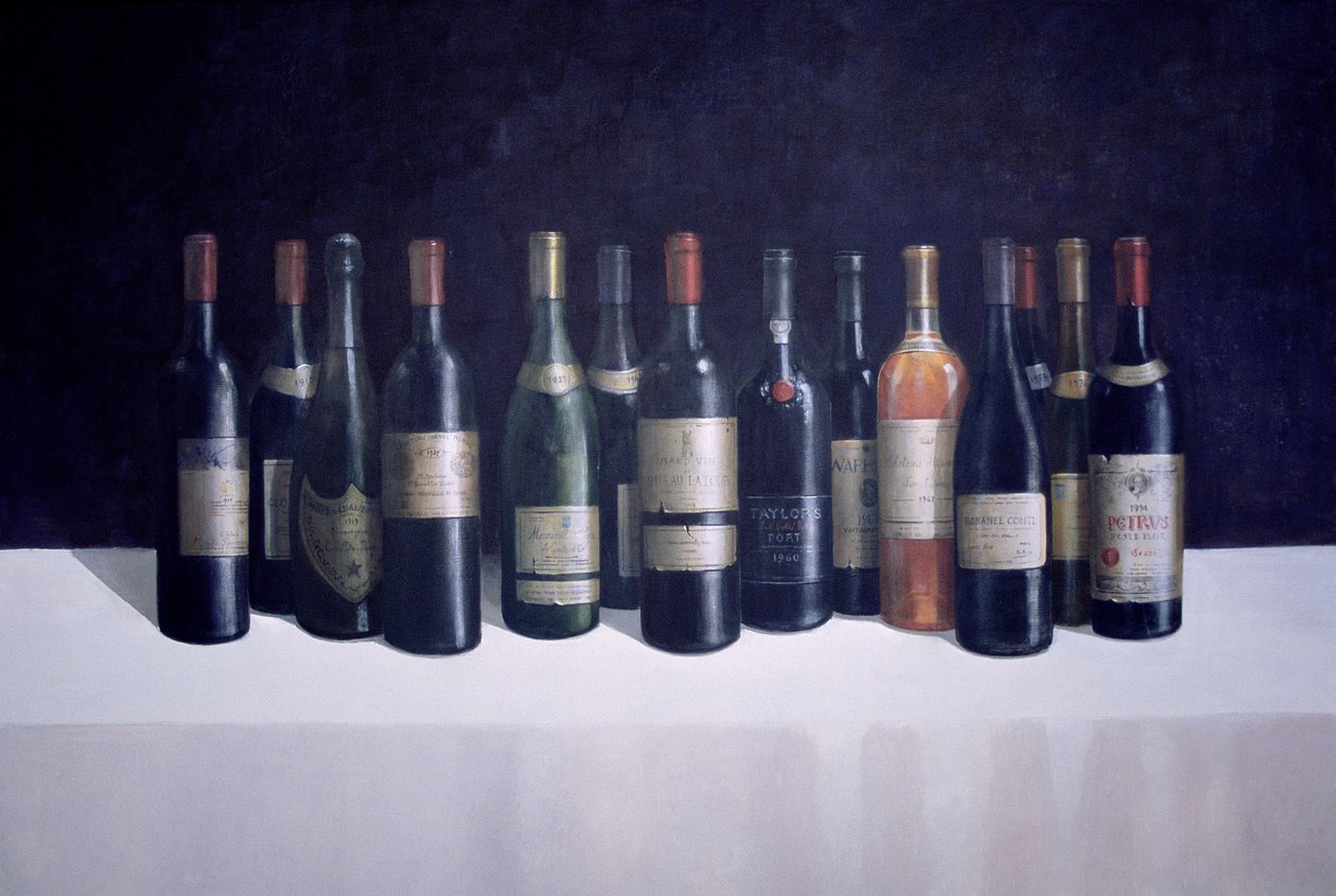 Winescape, 1998 (akryl om bord) af Lincoln Seligman