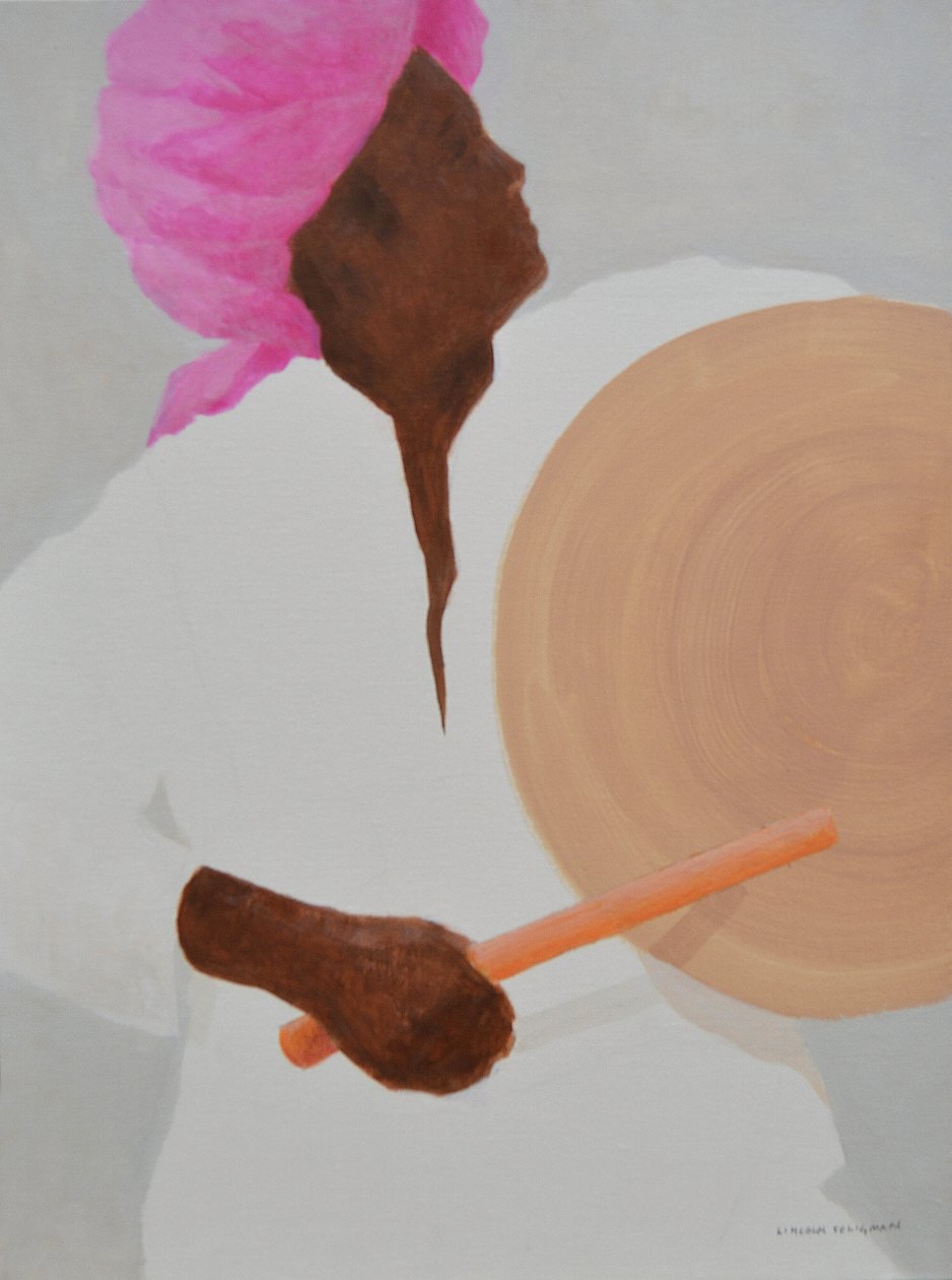 Trommeslager, pink turban af Lincoln Seligman