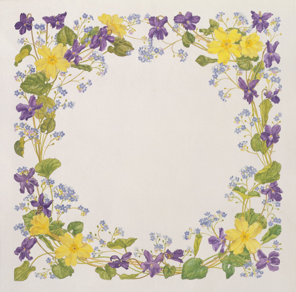 Primrose og Violet Square af Linda Benton